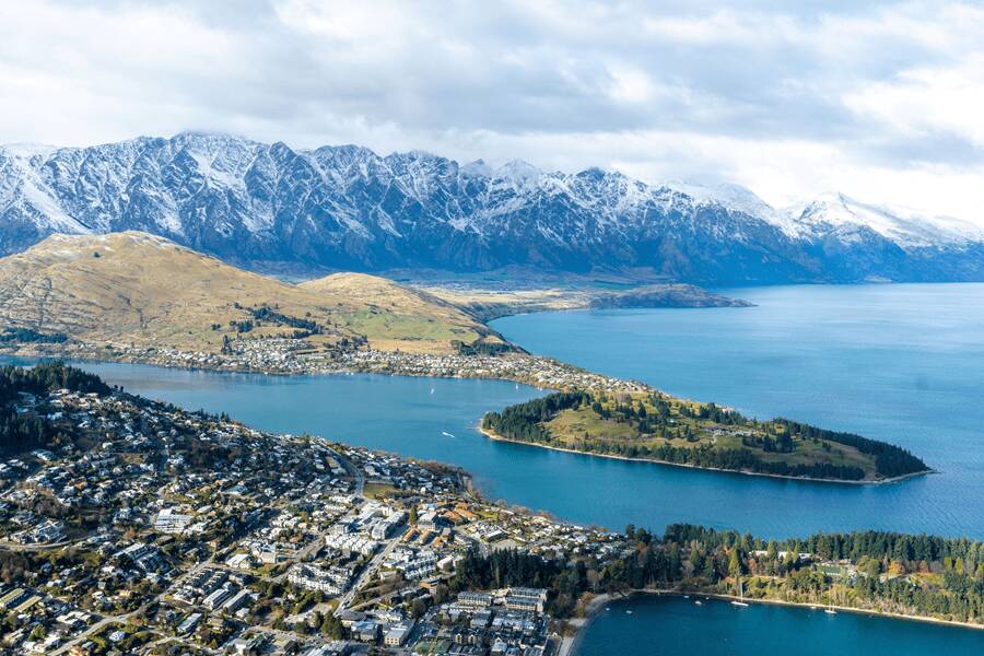 Vista de Queenstown y del lago Wakatipu. Imagen: Shutterstock