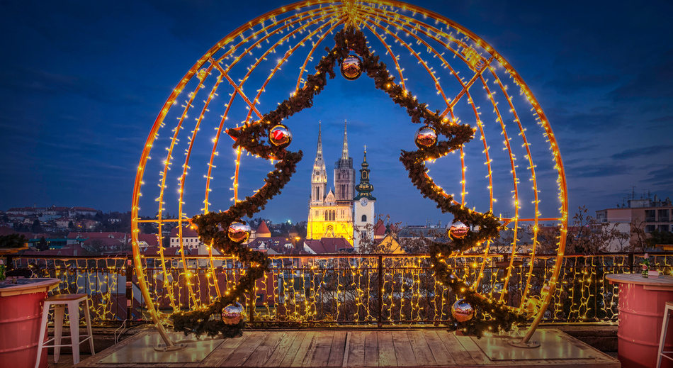 Invierno mágico en Navidad en Zagreb Croacia
