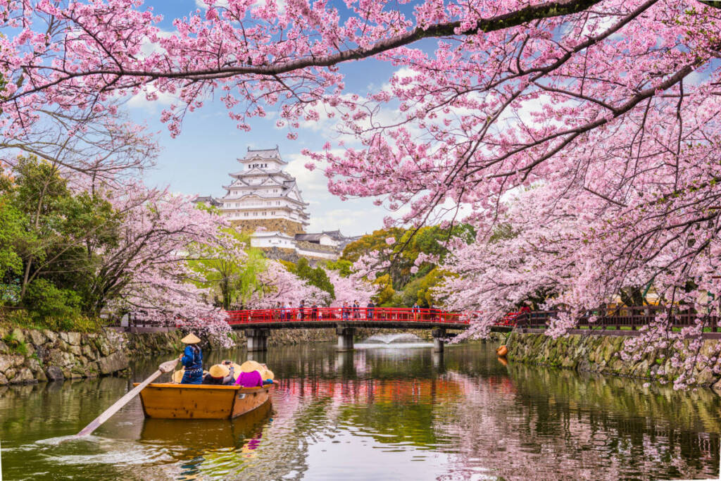 Himeji, Japon en el el castillo de himeji en la temporada de primavera