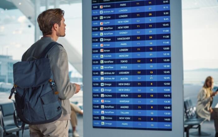 Pantallas de retraso de vuelos