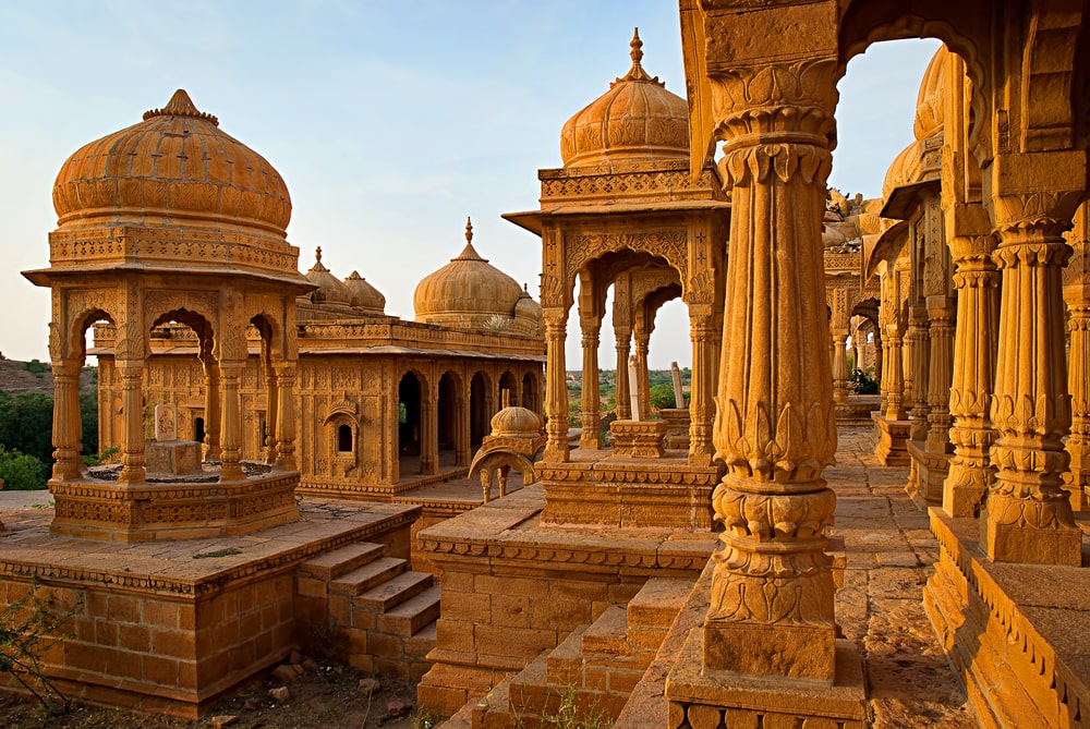 Cenotafos reales de Jaisalmer en Rajastán, India