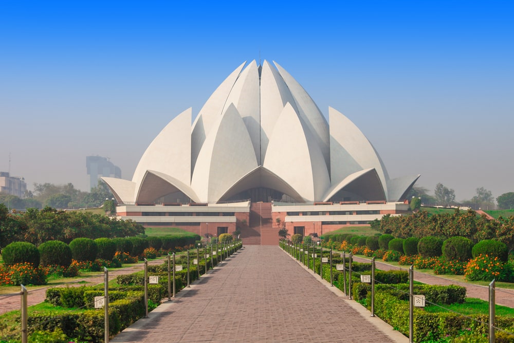 El templo Lotus, ubicado en Nueva Delhi, viaje a la India.