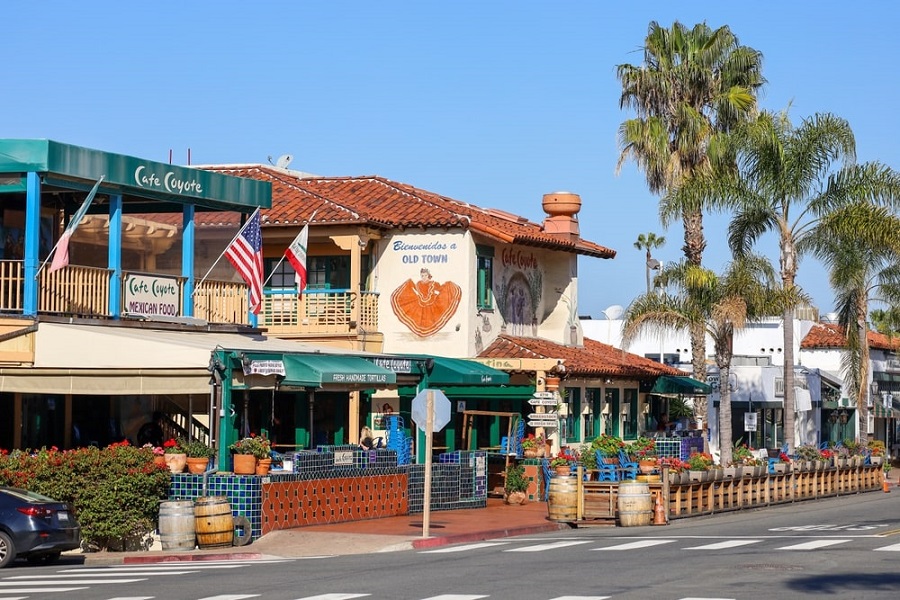 Café Coyote en el caso antiguo de San Diego