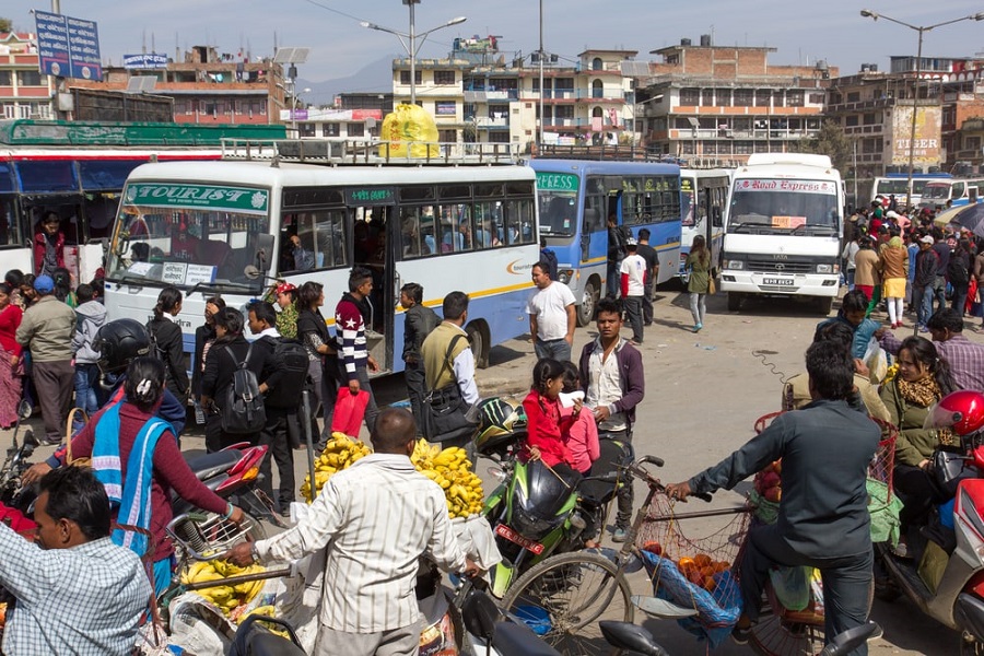 Estación de autobús Ratna Park en Kathmandú