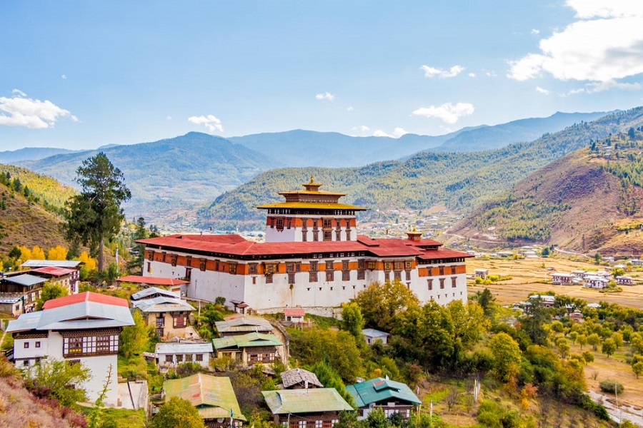 Monasterio de Paro Dzong en la ciudad de Paro