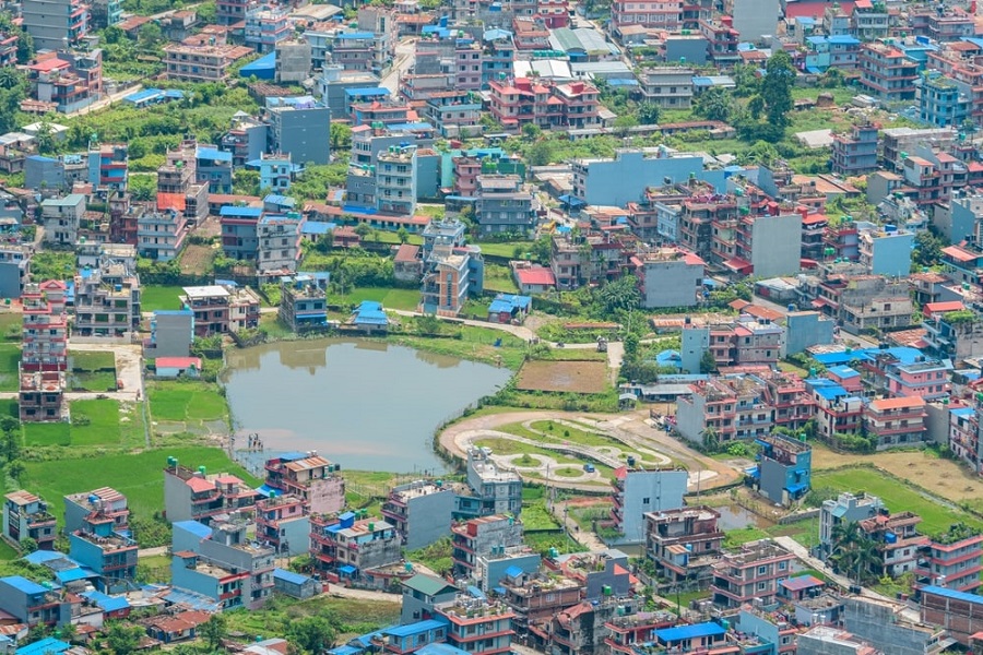 Vista panorámica de la ciudad de Pokhara, Nepal