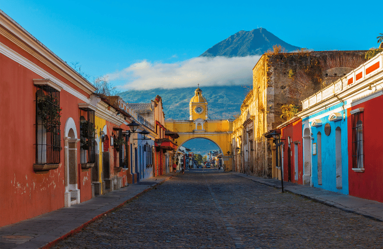 Casas coloridas en la Antigua Guatemala