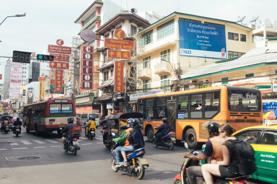 Tráfico en las calles de Bangkok