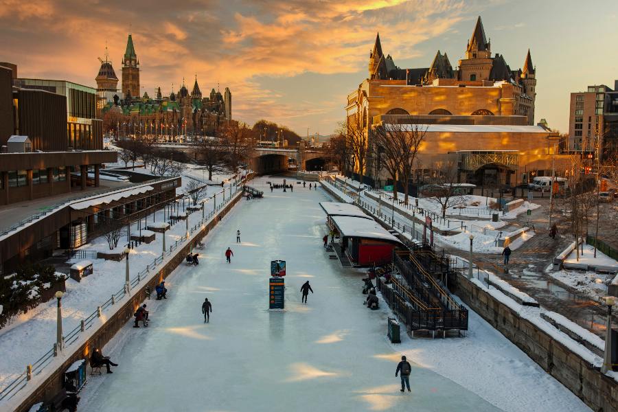 Canal Rideau durante el invierno