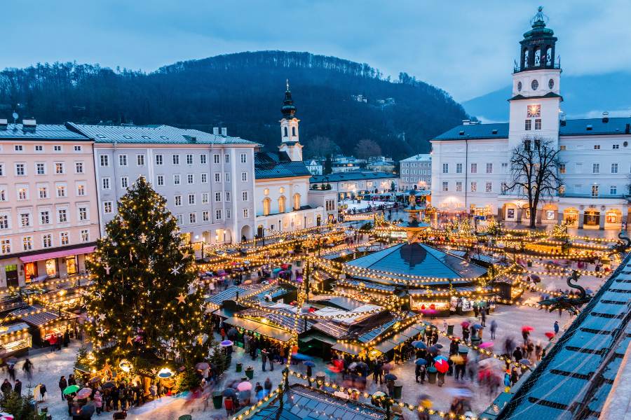 Mercado navideño en Salzburgo, Austria