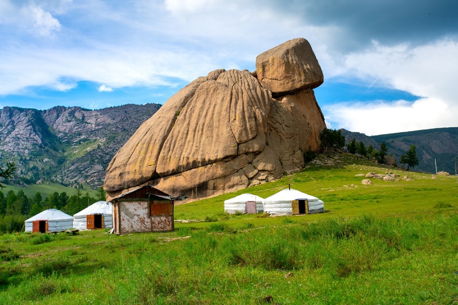 Roca de la tortuga en el Parque Nacional Gorkhi-Terelj de Mongolia