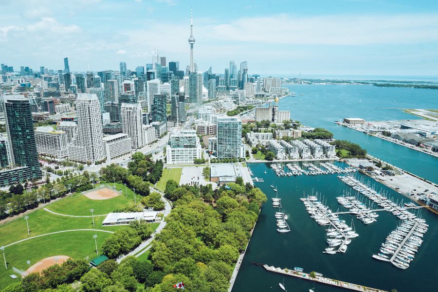 Vista aérea de que ver en Toronto, Canadá