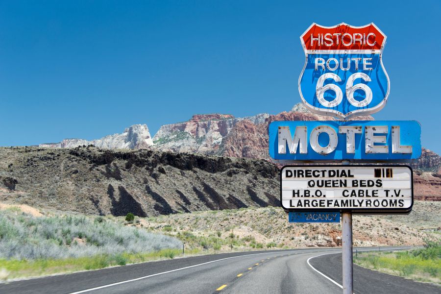 Route 66 señal de motel