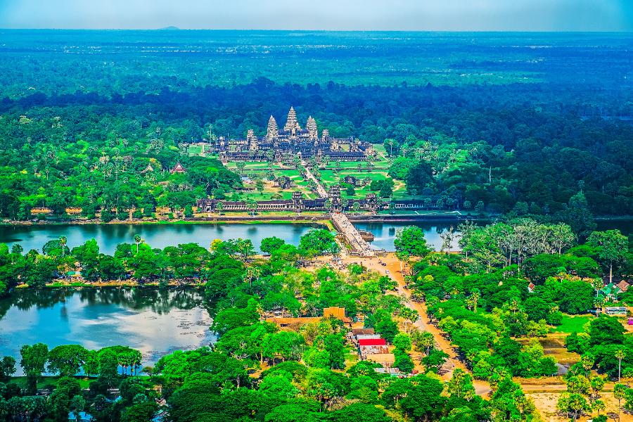 Angkor Wat desde el aire, Camboya