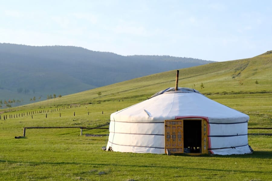 Ger o Yurta en las estepas de Mongolia