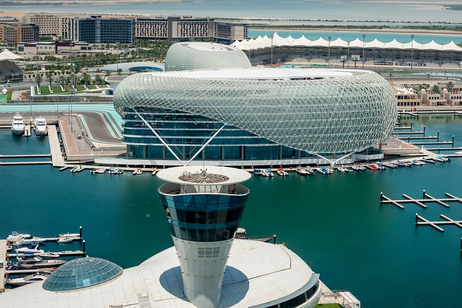 Vista área de Yas Island