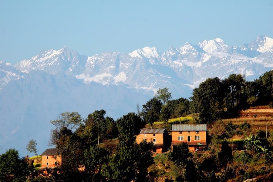 Pueblo de Nagarkot en Nepal