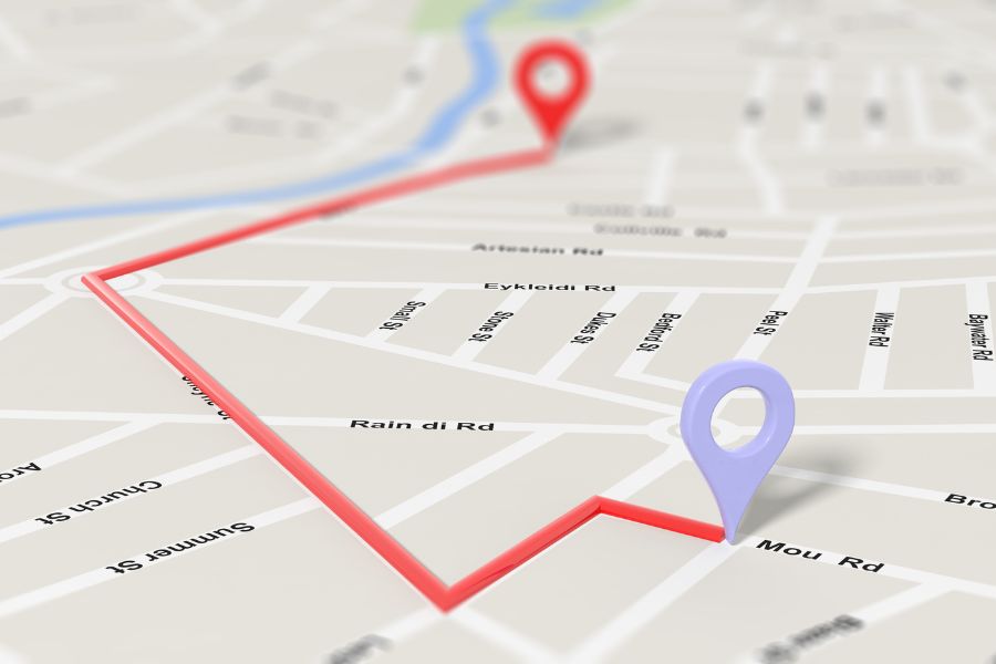 Planificación de ruta en el mapa